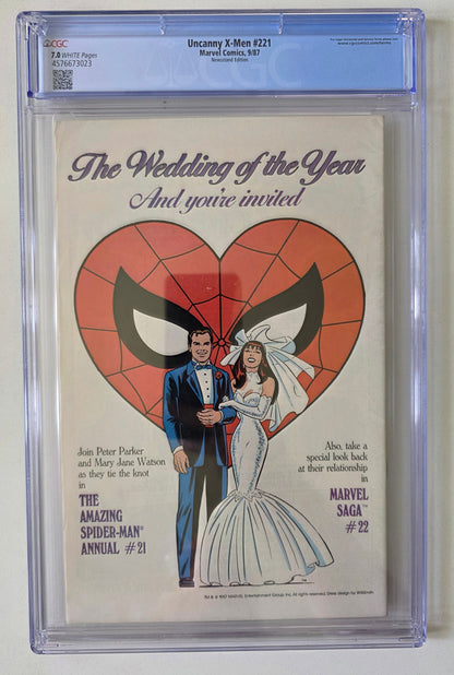 Uncanny X-Men (1963) #221 CGC 7.0 Newsstand Edition Mark Jewelers Insert 1st Appearance of Mr. Sinister
