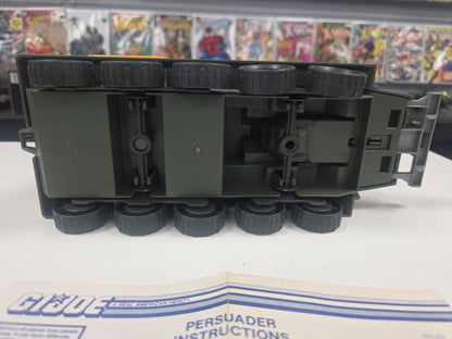 GI JOE VINTAGE 1987 PERSUADER COMPLETE W/BACKSTOP