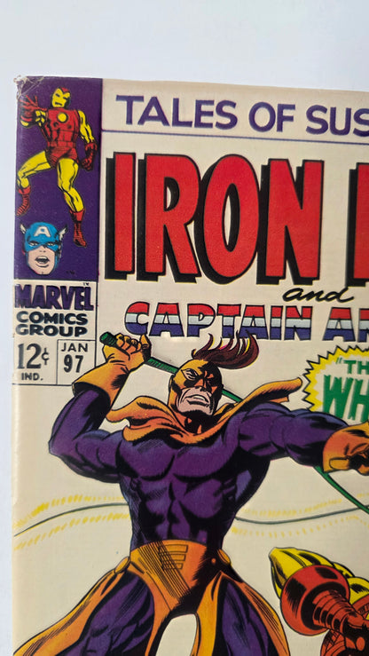 Tales of Suspense (1958) #97 FN/VF (7.0) 1st appearance of Whiplash, 1st meeting of Cap and Black Panther
