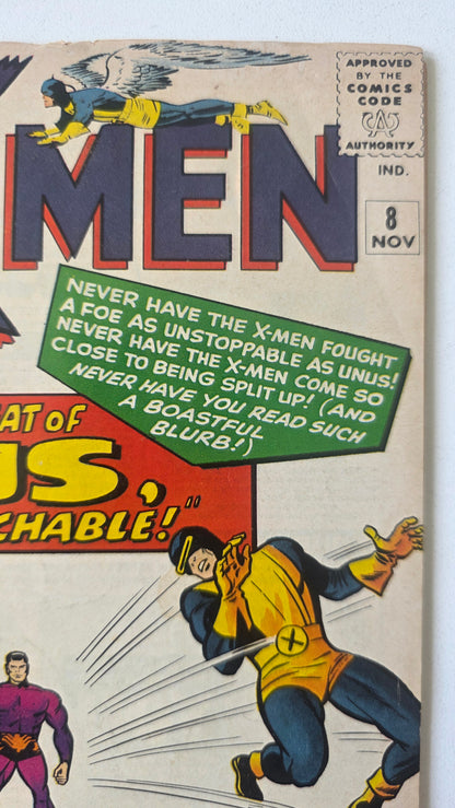 Uncanny X-Men (1963) #08 "Unus the Untouchable" 1st Unus, 1st Time Iceman Shown as Ice