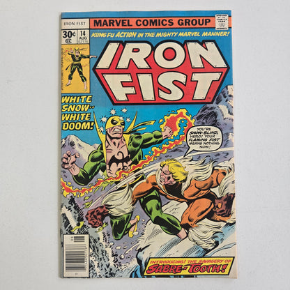 Iron Fist (1975) #014 VF - 1st app. Of Sabertooth Newsstand Edition