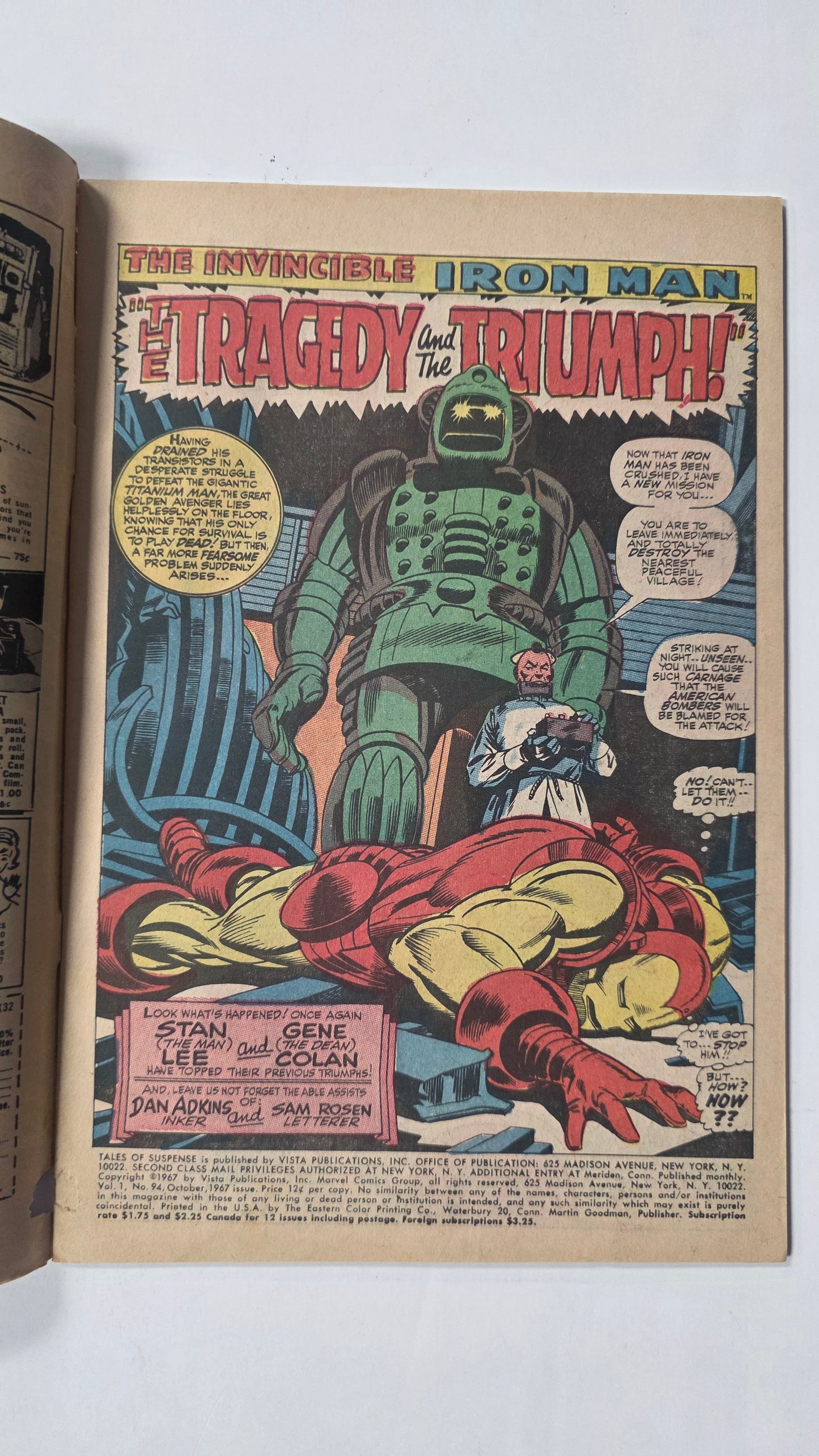 Tales of Suspense (1958) #94 VG+ (4.5) 1st full M.O.D.O.K. Comic Book