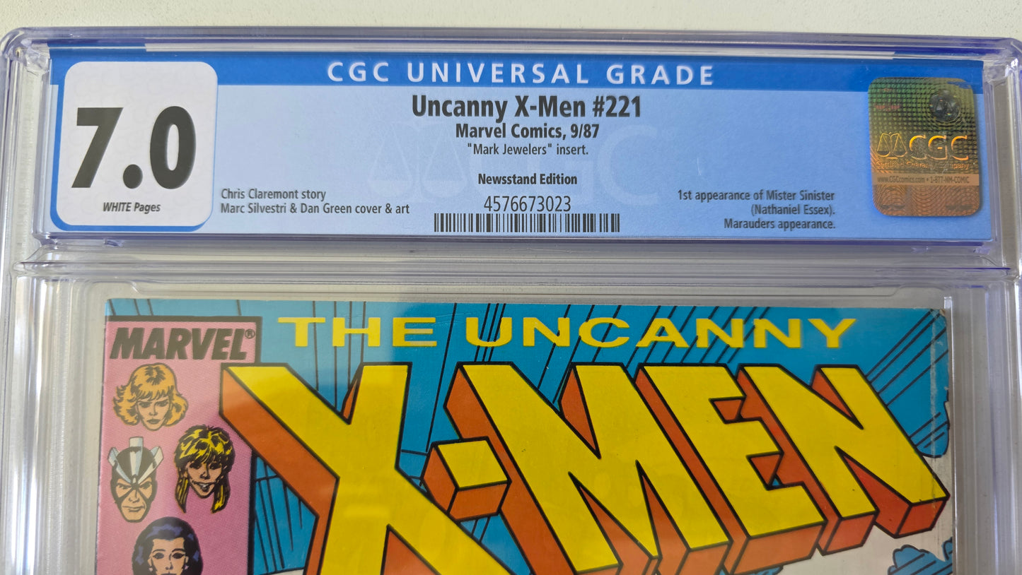 Uncanny X-Men (1963) #221 CGC 7.0 Newsstand Edition Mark Jewelers Insert 1st Appearance of Mr. Sinister