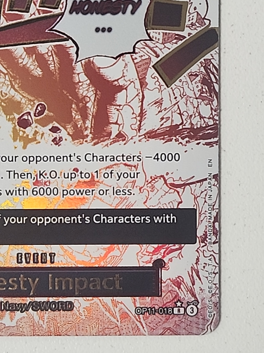 Honesty Impact (Alternate Art) - A Fist of Divine Speed (OP11)