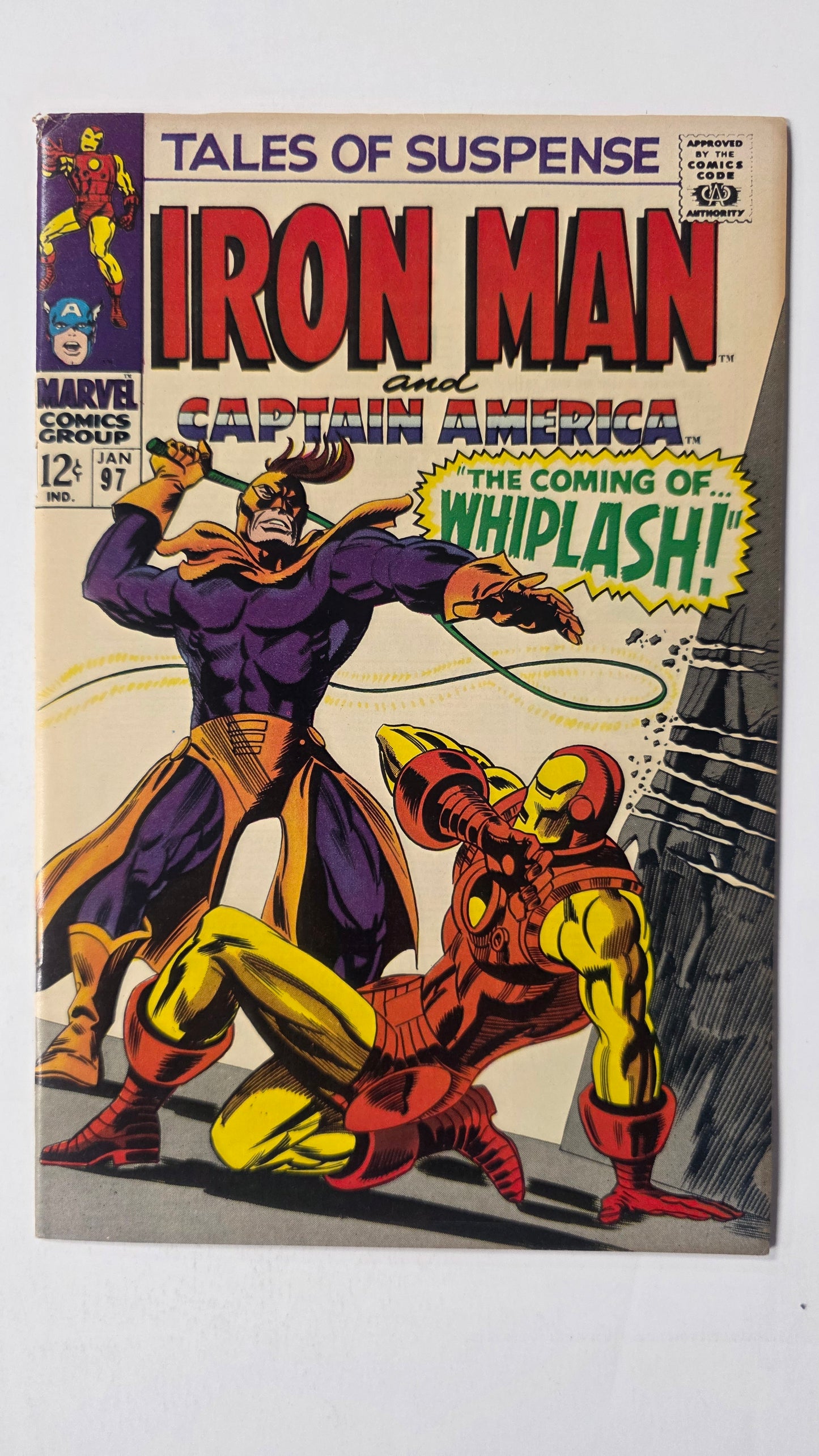 Tales of Suspense (1958) #97 FN/VF (7.0) 1st appearance of Whiplash, 1st meeting of Cap and Black Panther