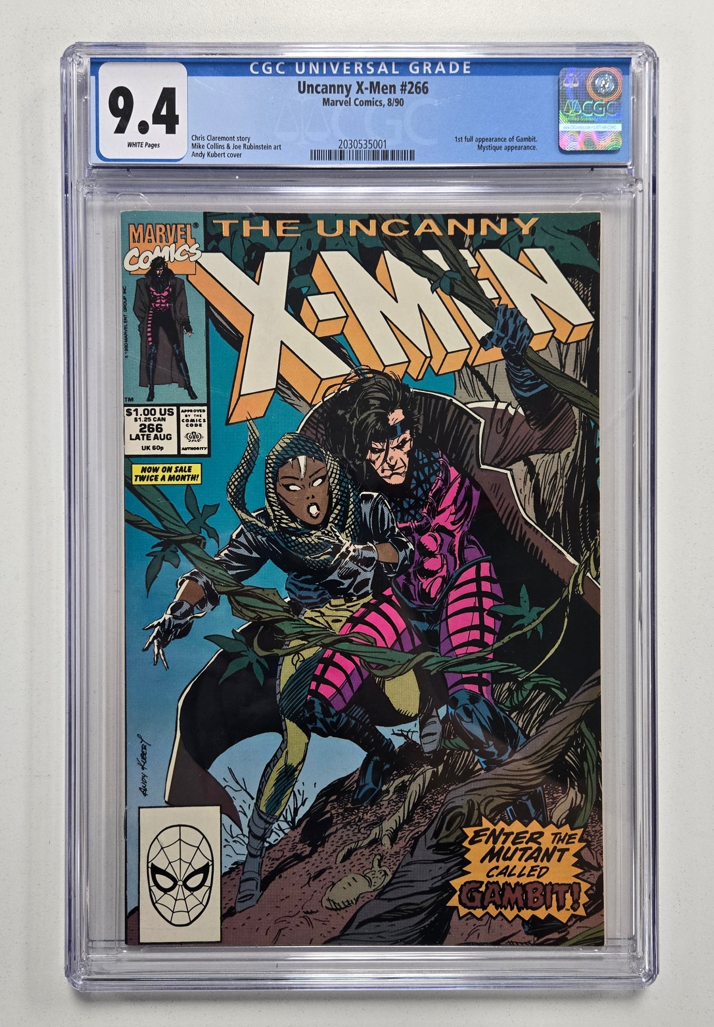Uncanny X-Men #266 9.4 CGC - Key - 1st Appearance of Gambit