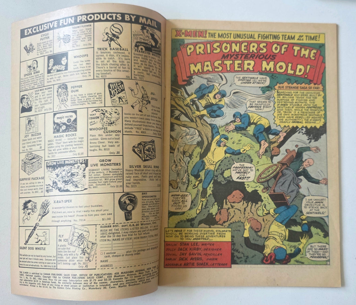 Uncanny X-Men (1963) #15 "Prisoners of the Mysterious Master Mold" 1st Appearance of Master Mold, Origin of Beast, 2nd Sentinels