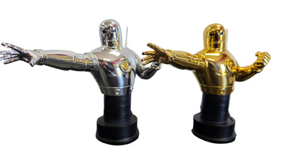 BOWEN DESIGNS THE ORIGINAL IRON MAN MINI BUST 2 PACK GOLD & CHROME