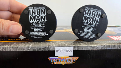 BOWEN DESIGNS THE ORIGINAL IRON MAN MINI BUST 2 PACK GOLD & CHROME