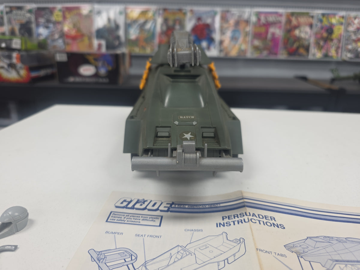 GI JOE VINTAGE 1987 PERSUADER COMPLETE W/BACKSTOP