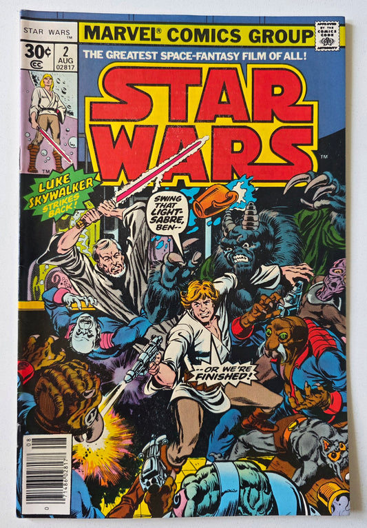 Star Wars (1977) #02 - "Six Against the Galaxy" 1st Appearance of Han Solo, Chewbacca, Obi Wan Kenobi Newsstand Edition