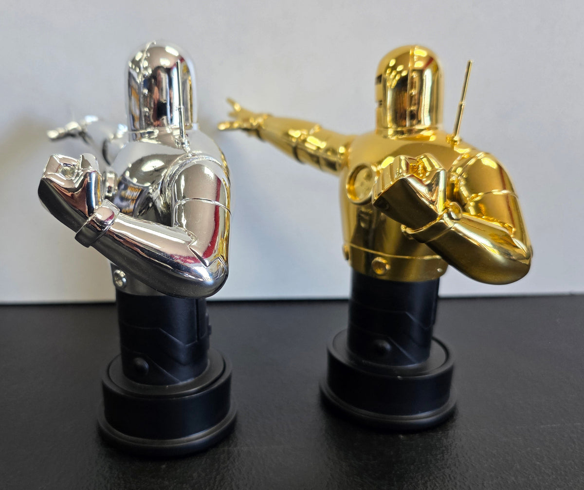 BOWEN DESIGNS THE ORIGINAL IRON MAN MINI BUST 2 PACK GOLD & CHROME