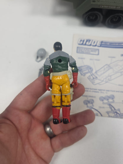 GI JOE VINTAGE 1987 PERSUADER COMPLETE W/BACKSTOP