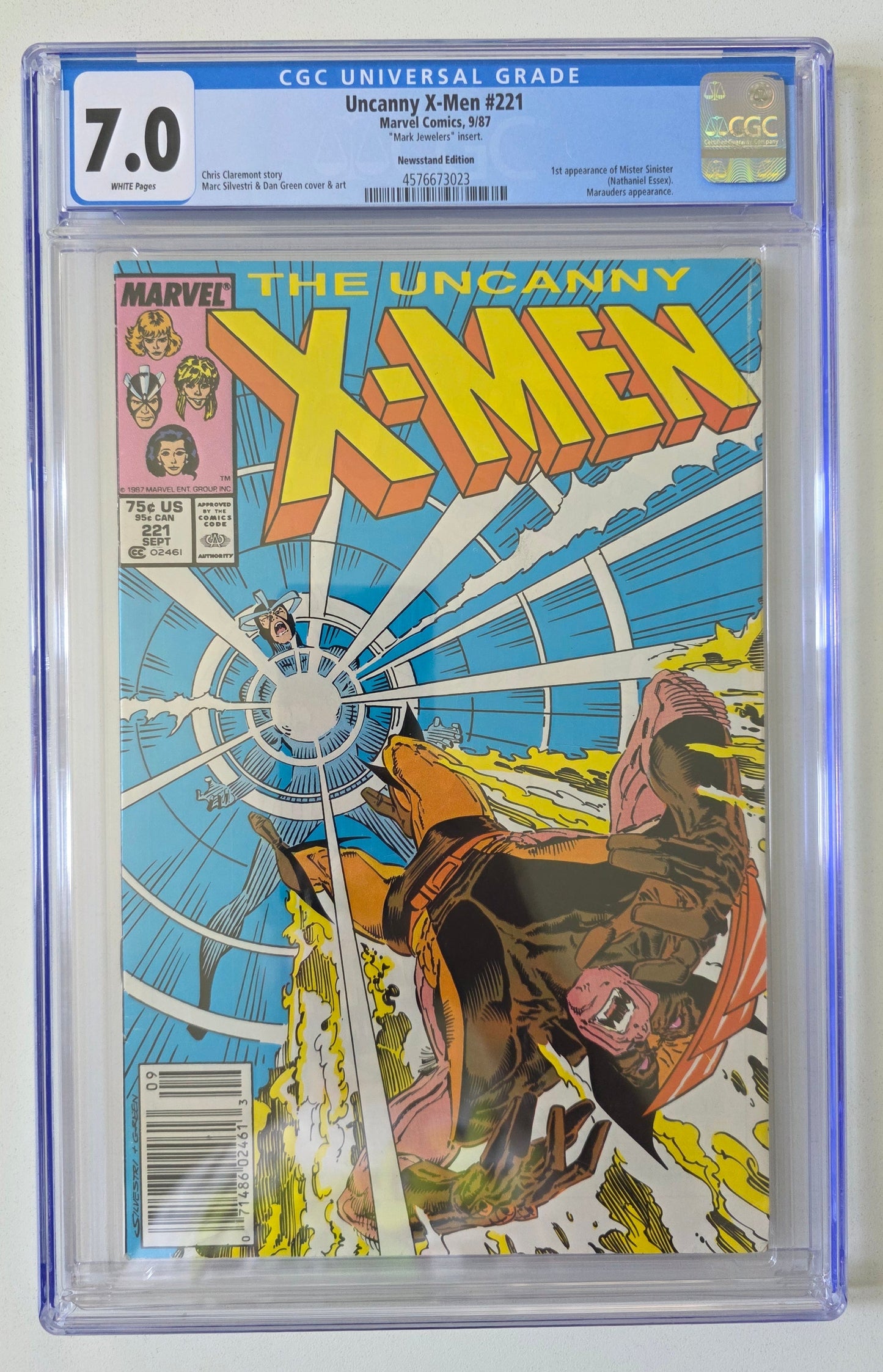 Uncanny X-Men (1963) #221 CGC 7.0 Newsstand Edition Mark Jewelers Insert 1st Appearance of Mr. Sinister