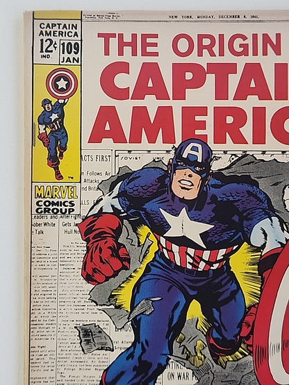 CAPTAIN AMERICA (1968) #109 ORIGIN OF CAP  FN/FN+