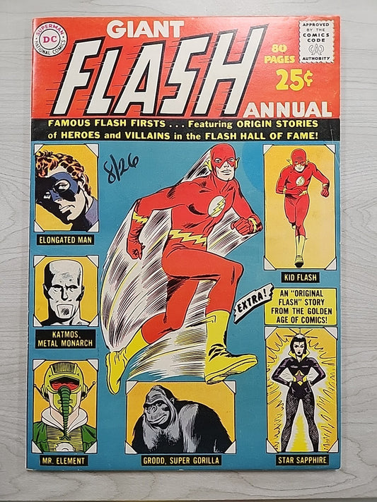 Flash Annual #1 1963 DC Comics, Giant-Sized 1st Grodd Elongated Man Kid Flash VF