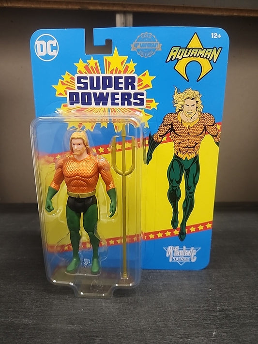 McFarlane DC Super Powers Aquaman Gold Wave 9 4in Figure Chase New In Hand