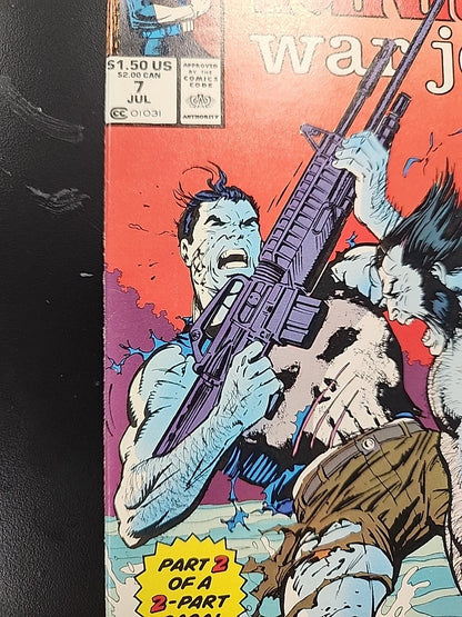 Punisher War Journal #7 (Newsstand) VF/NM Marvel Jim Lee Wolverine 