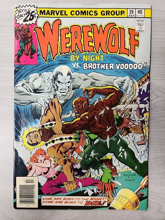 WEREWOLF BY NIGHT #39 1976 1ST MEETING BROTHER VOODOO MARVEL COMICS FN