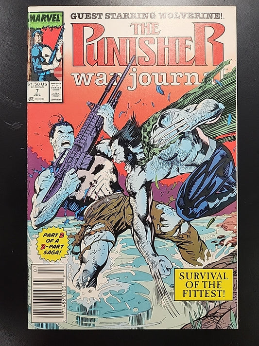 Punisher War Journal #7 (Newsstand) VF/NM Marvel Jim Lee Wolverine 