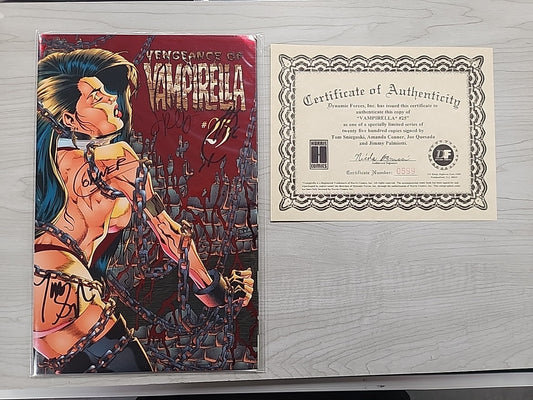 Vengeance of Vampirella #25 NM (Harris Comics) Signed Quesada Conner Red Foil