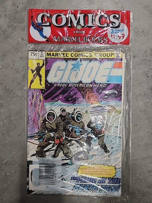 G.I. JOE COMIC BAG sealed 3-pack of RARE MARVEL 2nd Prints #2 26 & 27