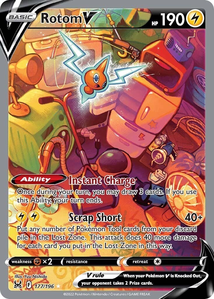 Rotom V (Alternate Full Art) 177/196 Swsh11: Lost Origin Holo