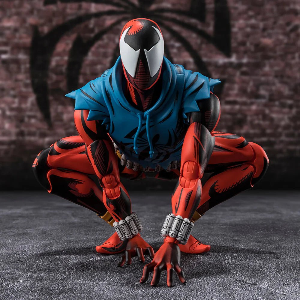 S.H.FIGUARTS SPIDERMAN: ACROSS THE SPIDERVERSE BEN RILEY SCARLET SPIDEr - Infinite Collectibles