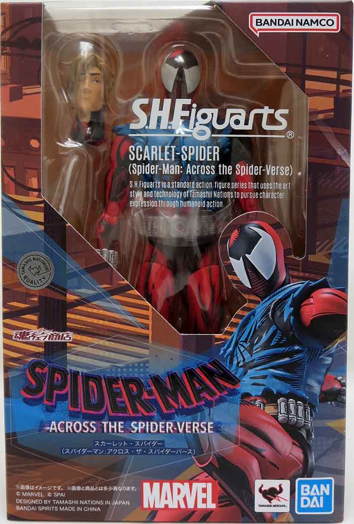 S.H.FIGUARTS SPIDERMAN: ACROSS THE SPIDERVERSE BEN RILEY SCARLET SPIDEr - Infinite Collectibles